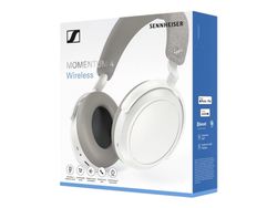 Sennheiser MOMENTUM 4 - Hodetelefoner med mikrofon - full størrelse - Bluetooth - trådløs, kablet - aktiv støydemping - 2,5 mm jakk, USB-C - hvit