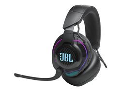 JBL Quantum 910 Wireless - Hodesett - full størrelse - Bluetooth / 2,4 GHz radiofrekvens - trådløs, kablet - aktiv støydemping - 3,5 mm jakk - svart