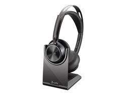 Poly Voyager Focus 2-M - Hodesett - on-ear - Bluetooth - trådløs, kablet - USB-C - svart - Certified for Microsoft Teams