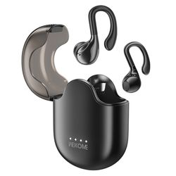 WEKOME Bluetooth-hodesett semi-in-ear trådløse øretelefoner - svart