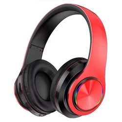 Hifi Trådløs On-Ear Headset Bluetooth Hodetelefoner - Rød+Svart