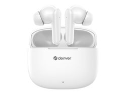 DENVER TWE-48W - True wireless-hodetelefoner med mikrofon - i øret - Bluetooth - hvit