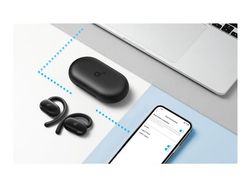 Soundcore V20i - True wireless-hodetelefoner med mikrofon - åpent øre - over-øret-montering - Bluetooth - svart