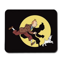 Musmatta: Tintin & Snowy, halkfri gummibas, livfull och unik design, perfekt för hemmet eller kontoret