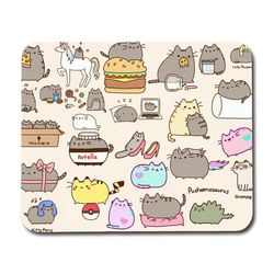 Musmatta: Pusheen, halkfri gummibas, livfull och unik design, perfekt för hemmet eller kontoret