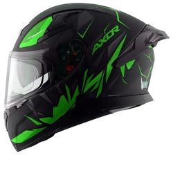 HUNTER SEMI MATT SVART GRØNN SOLSKJERM PINLOCK MOTORSYKKEL HJELM - MCV