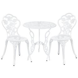 Vintage caféset bord och 2 stolar vit [casa.pro]