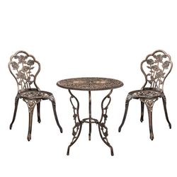 Vintage caféset bord och 2 stolar brons [casa.pro]