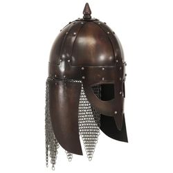 Vikingahjälm för LARP - Riddarhjälm i kopparstål | Färg: Metallisk | Storlek: Standard