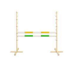 Springforhindring til hobbyhest 120 cm, to bjælker - gul og grøn
