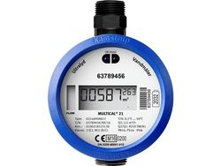 KAMSTRUP Multical 21. Byggelængde 110mm, G3/4B (R1/2), PN16, med flad pakflade. Leveres ekskl. forskruning men med EPDM-pakning
