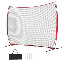Barricade Backstop Net, 12x9 ft boldsportsbarriere, bærbart træningsudstyr med bæretaske, beskyttelsesskærm til baseball, softball, lacrosse