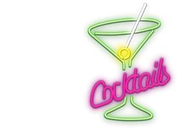 TelForceone Neon PLEXI LED COCKTAILS rosa grønn FPNE02X Forever Light