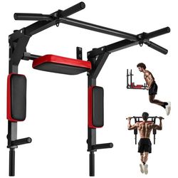 Pull Up Bar Multifunktion, Väggmonterad Chin Up Bar Dip Station, Hemmagym utrustning