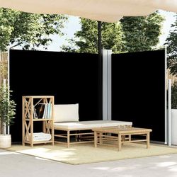 Infällbar sidomarkis - Skydd mot vind och insyn | Färg: Svart | Storlek: 180x600 cm