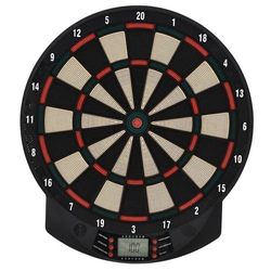 Elektronisk dartskive med automatisk pointtælling, 6 pile, 26 spil/185 muligheder, sort
