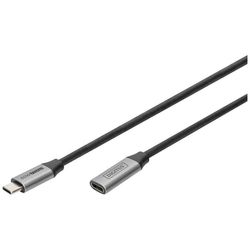 Digitus USB-kabel USB 3.2 Gen1 USB-C®, USB-C® uttag , USB-C®-kontakt 1.00 m Svart Flexibel, Skärmad, med USB DB-300230