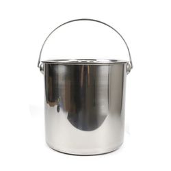 Mælkespand - Beholder - Rustfrit Stål - 20 L - Med Låg - Kraftig - Tåler Kogende Vand