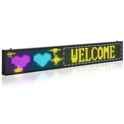 Programmerbar LED-skylt - P10 Flexibel LED-display - Fullfärg - Rullande text - Bluetooth app-styrning - Anpassad text/GIF - 132x20 cm