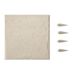 Trædesten til have - Plastikfliser til gangsti - Sæt med 8 - 39,5 x 39,5 cm - Med jordspyd - Vejrbestandige - Til græsplæne/terrasse - Beige