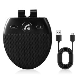 Bluetooth håndfri til bil - Højttalertelefon - Understøtter 2 telefoner - Siri stemmeassistent - Sort