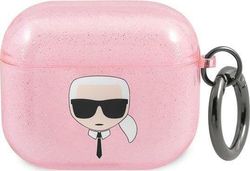 Karl Lagerfeld KLA3UKHGP AirPods 3 skydd różowy/pink Glitter Karl`s Head