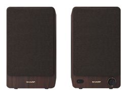 Sharp CP-SS30 - Høyttalere - 2.0-kanal - bokhylle - trådløs - Bluetooth - USB - 60 watt (Total) - brun