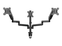 Gembird MA-DA3-01 - Monteringssett (justerbar monitorarm) - full bevegelse - for 3 skjermer - aluminium, stål, plastikk - svart - skjermstørrelse: 17