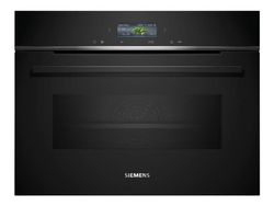 Siemens iQ700 CM724G1B1 - Kombinasjonsovn - innebygd - Wi-Fi - fordypning - bredde: 56 cm - dybde: 55 cm - høyde: 45 cm - med selvrens - svart