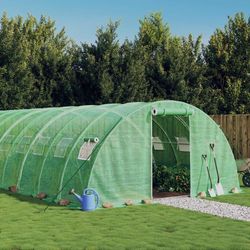 vidaXL Drivhus med stålramme grønn 24 m² 6x4x2 m