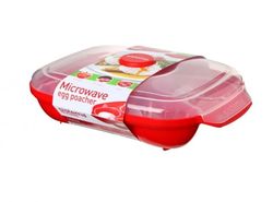 Sistema Egg Poacher i mikrobølgeovn for opptil 4 egg, rød/klar