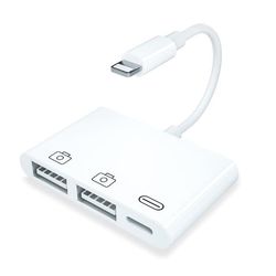NÖRDIC Lightning Adapter 1 til 3 Ports 2xUSB A Port og 1x Lightning Port for lading