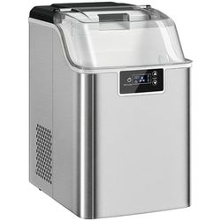 Isbitsmaskin med dispenser – 20 kg/24 h, 2,1 L vattentank, silver
