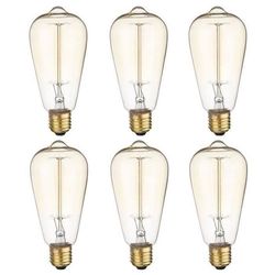 Edison glödlampa x6 - TEMPSA ST64 Vintage - 150 Lm - E27 - AC220V - 40W - Varmvit