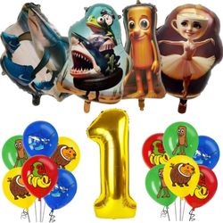 Italialainen Brainrot Tung Tung Sahur Tralalo Lasten syntymäpäiväjuhlatarvikkeet ilmapallopöytäastiat kuppilautanen banderolli lelulahjakoristesetti