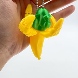 Italiensk Brainrot Animal Shimp Anzini Bananini Nøgleringe Action Figur Dukke Nøgleringe Funny Ai Meme Bilnøgle vedhæng Børnegave