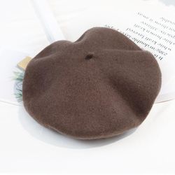 Vintage baskerhatt för kvinnor - varm höstvintermålarkeps, avslappnad fransk konstnärstil