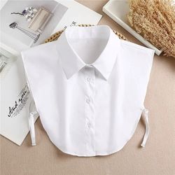 Mode 2025 Front Tie Vit Fake Collar for Women Stand Avtagbar krage Fake Girls Vintage Spets Dam False Blus Collar