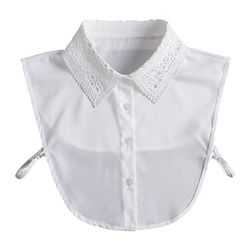Mode 2025 Front Tie Vit Fake Collar for Women Stand Avtagbar krage Fake Girls Vintage Spets Dam False Blus Collar
