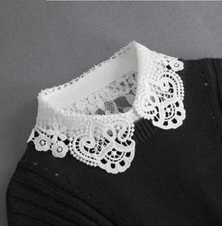 Mode 2025 Front Tie Vit Fake Collar for Women Stand Avtagbar krage Fake Girls Vintage Spets Dam False Blus Collar