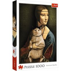 Trefl Puzzle 1000 – Kvinna med en katt pussel, 1000 bitar
