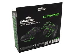 Esperanza Vanquisher - Håndkonsoll - 12 knapper - kablet - svart, grønn - for PC, Sony PlayStation 3