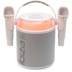 Ibiza Karaoke Plant m. Bluetooth og 2 mikrofoner (hvit)