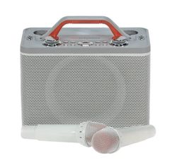 PartyZone Karaoke Høyttaler m. 2 Mikrofoner (Hvit)