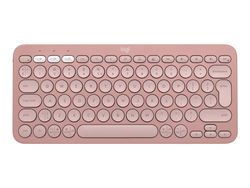 Logitech Pebble Keys 2 K380s - Tastatur - trådløs - Bluetooth LE - QWERTY - US International - tonal rosa
