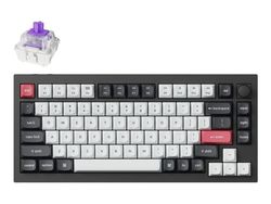 Keychron Q1 HE - Tastatur - QMK custom, fully assembled knob - 75% - bakgrunnsbelyst - trådløs - 2.4 GHz, USB, Bluetooth 5.2 - tastsvitsj: Gateron Do