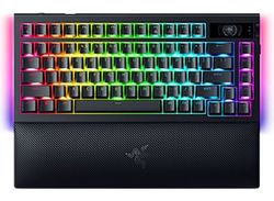 Razer BlackWidow V4 Pro - Tastatur - 75% - med OLED display, roterende koder - bakgrunnsbelyst - trådløs - USB-C, 2.4 GHz, Bluetooth 5.1 - QWERTY - U