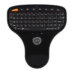 2.4G langaton mini USB QWERTY-näppäimistö ohjauspallolla - Multimedia-näppäimistö TV:lle ja tietokoneelle