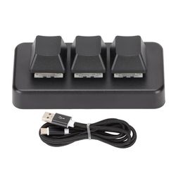 RGB-taustavalaistu Mini mekaaninen ohjelmoitava 3-näppäimistö tietokoneelle (musta)