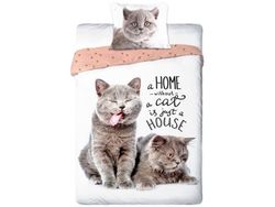 Sängkläder för ungdomar 015 BEST FRIENDS CATS set 140x200cm + kudde 70x90cm